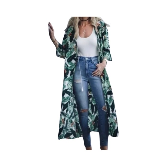 Rachel Zoe Other - NWT RACHEL ZOE Tropical Green Leaf Print Cover Up